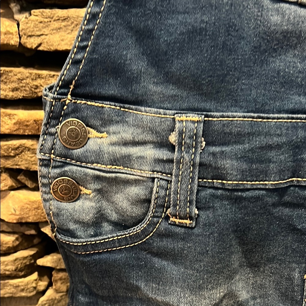 Kids Denim Overalls with Rainbow Straps- like new!!! - Picture 6 of 13
